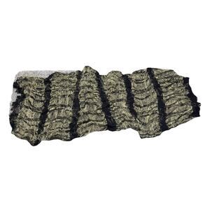 Women Scarf Solid Black Gold Size 24in X 60in Metallic Viscose Polyester